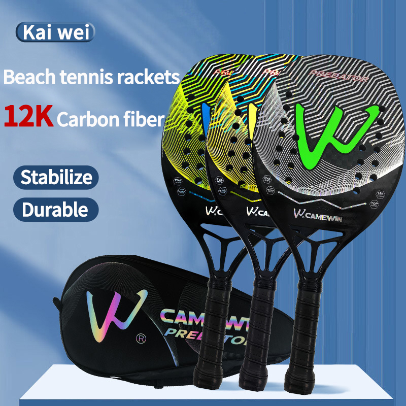 Sweat Band Wrist - ไม้เทนนิสชายหาดคาร์บอน 12k รุ่นใหม่ ระดับมืออาชีพ ทำจากคาร์บอนไฟเบอร์เต็มรูปแบบ พื้นผิวหยาบ