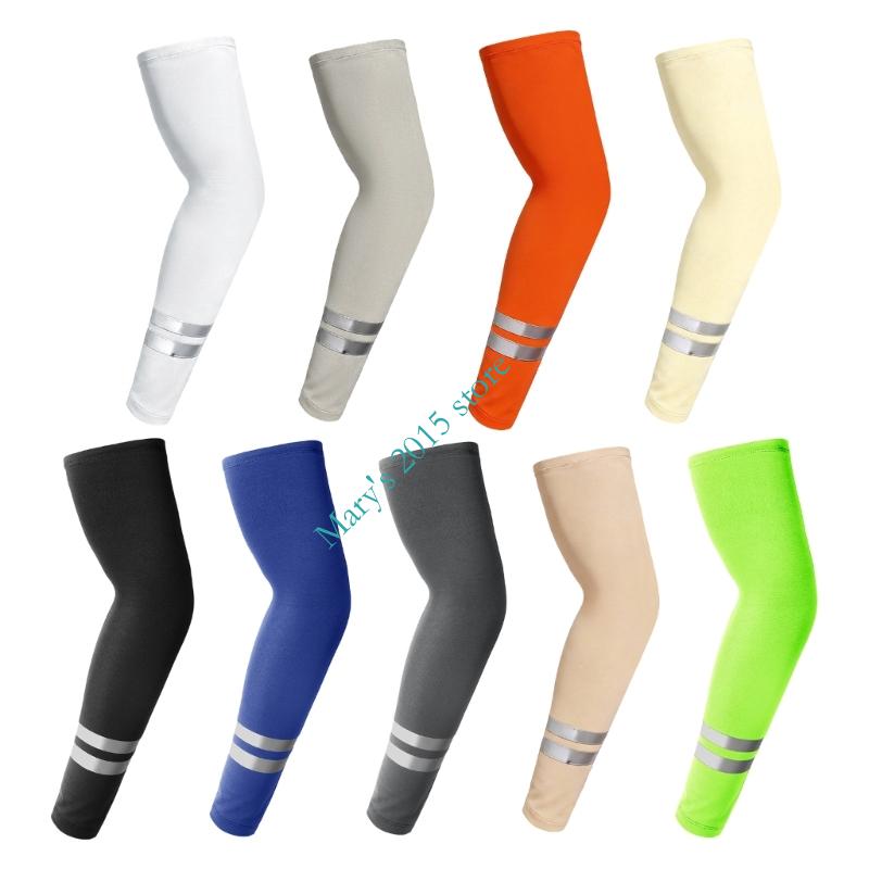 Running Gear Outdoor - ปลอกแขนกันแดดสะท้อนแสงขนาด 45 ซม. คู่สำหรับการสวมใส่กลางแจ้งทุกวัน ปลอกแขนแบบดึงสำหรับการปั่นจักรยานและอุปกรณ์วิ่ง
