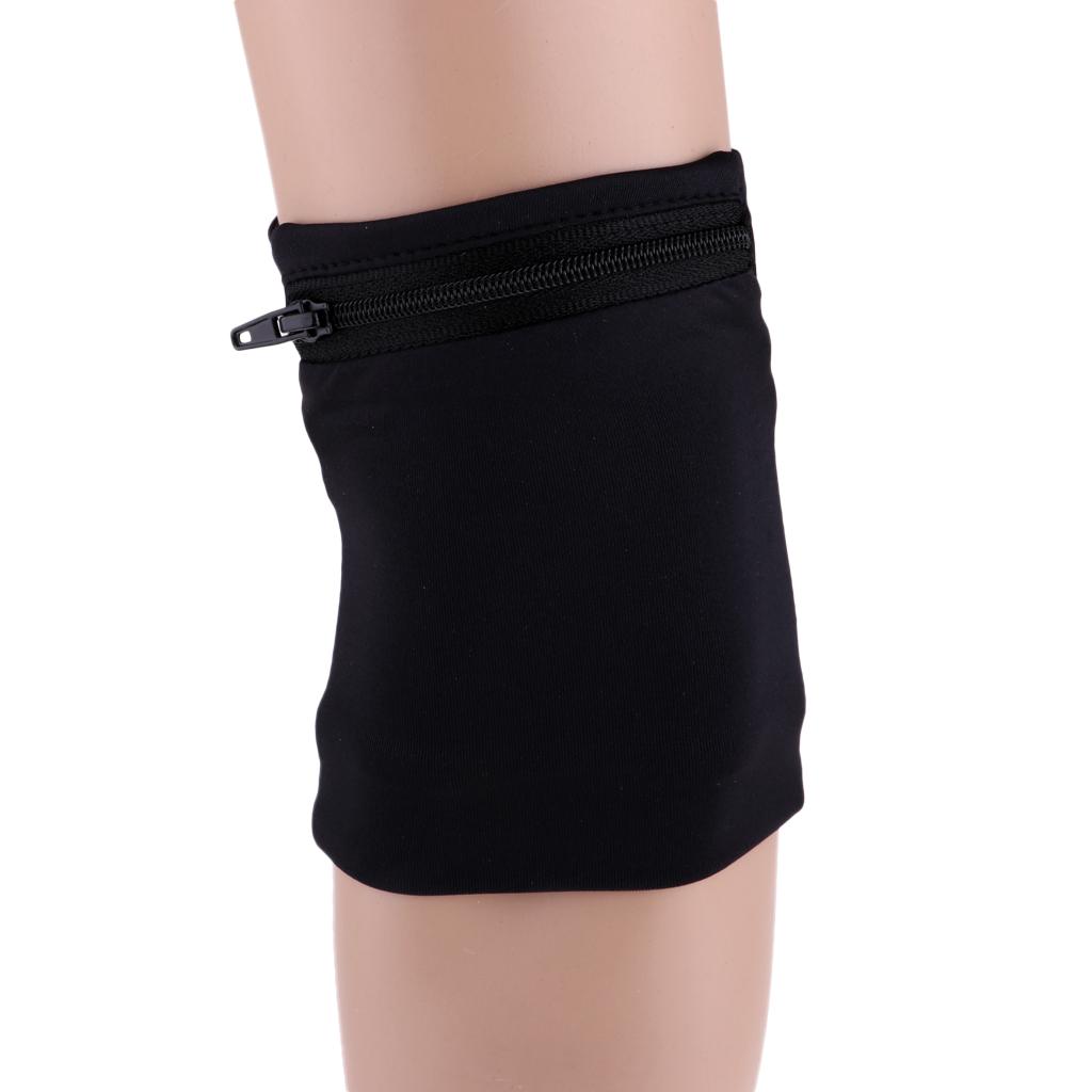 Sweat Band Wrist - สายรัดข้อมือกีฬาแบบยืดหยุ่นแห้งเร็วพร้อมกระเป๋าซิป กระเป๋าใส่ของสำหรับวิ่งแบบยูนิเซ็กส์ สายรัดข้อมือระบายอากาศสำหรับออกกำลังกายและโยคะ