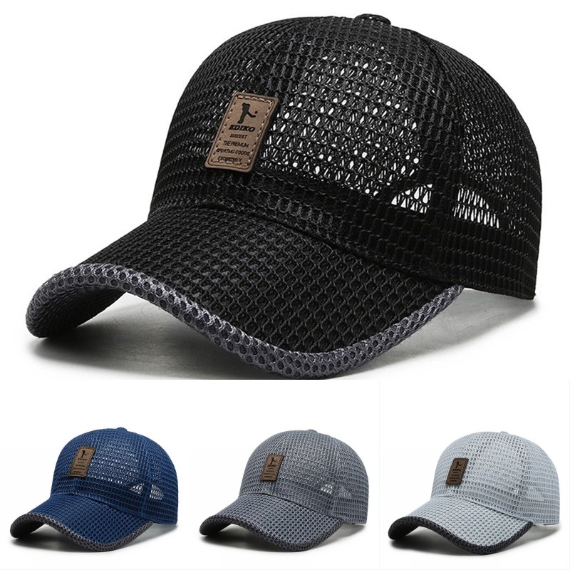 Running Cap Mesh - หมวกกันแดดแห้งเร็วพิมพ์ลายตัวอักษร สำหรับวิ่ง ฤดูร้อน ระบายอากาศได้ดี หมวกกอล์ฟ เบสบอล
