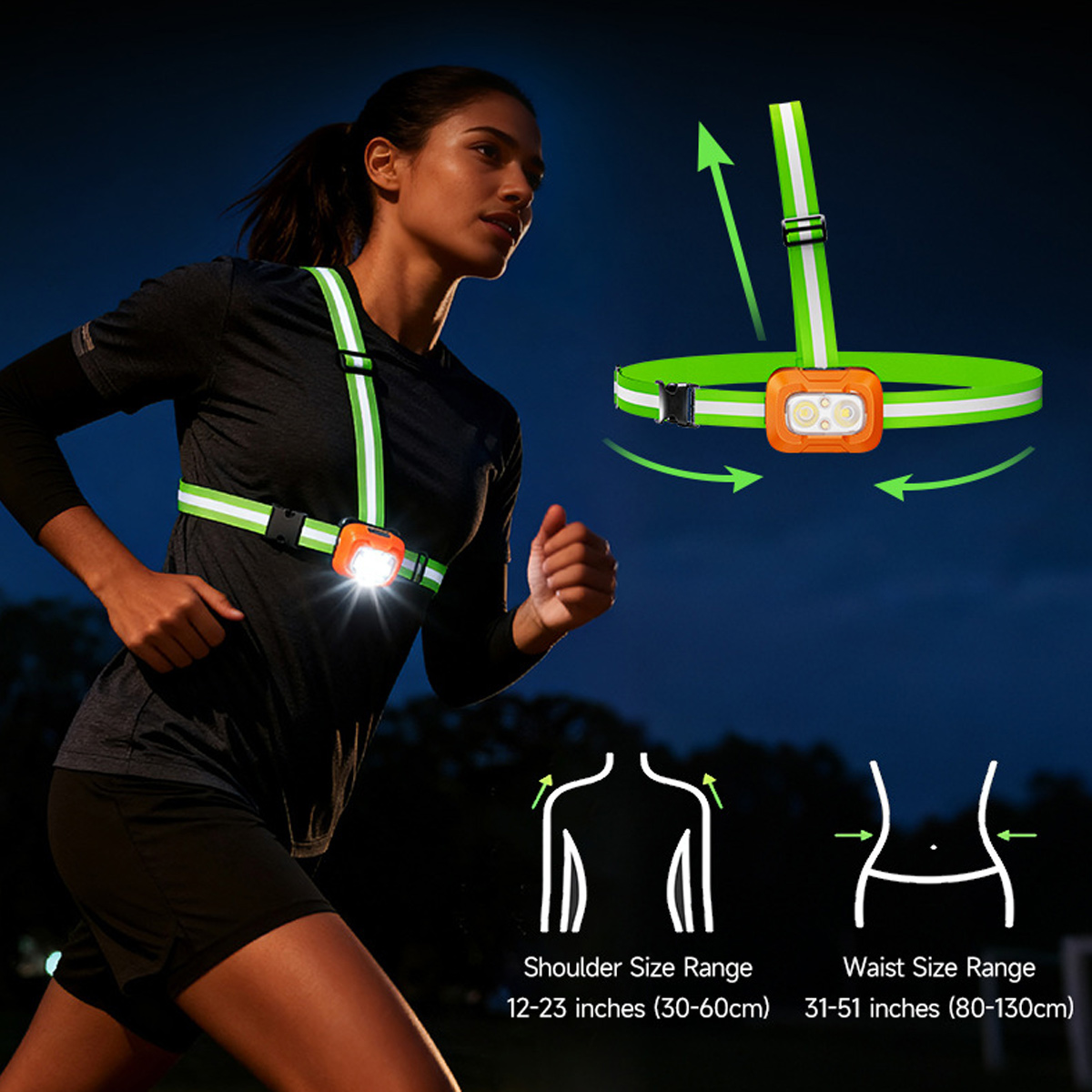 ไฟวิ่งแบบชาร์จ USB กันน้ำ น้ำห - Running Gear Lights บทวิจารณ์และราคา